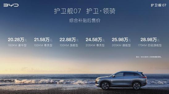 61c142144bf8e8fd4ba5b265b076ed1a.png 比亞迪護衛艦07上市:插電式中型SUV價格20.28萬元起