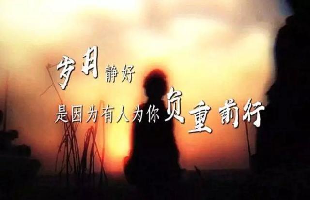 哪有什么歲月靜好，不過是有人替你負重前行出處哪里