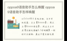 oppoa9語(yǔ)音助手怎么喚醒