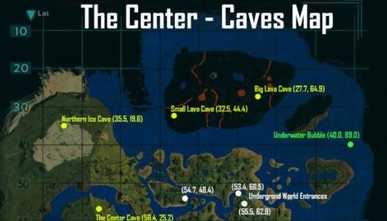 《方舟：生存進化》新地圖一覽及坐標圖解