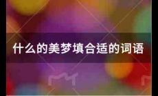 什么的美夢填合適的詞語有哪些？