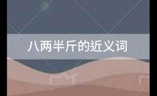 八兩半斤的近義詞，八兩半斤的近義詞是什么