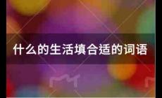 什么的生活填合適的詞語有哪些？