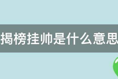 揭榜掛帥是什么意思?揭榜掛帥什么意思?